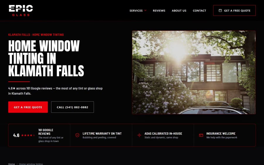 Home window tinting page