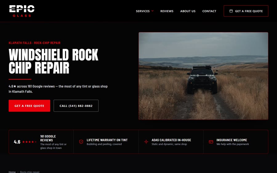 Rock chip repair page